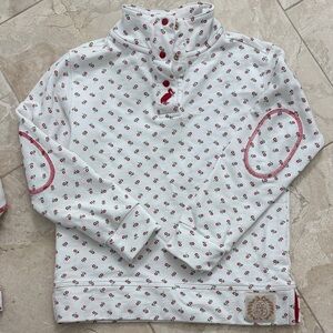 The Beaufort Bonnet Company White and Red Floral Top